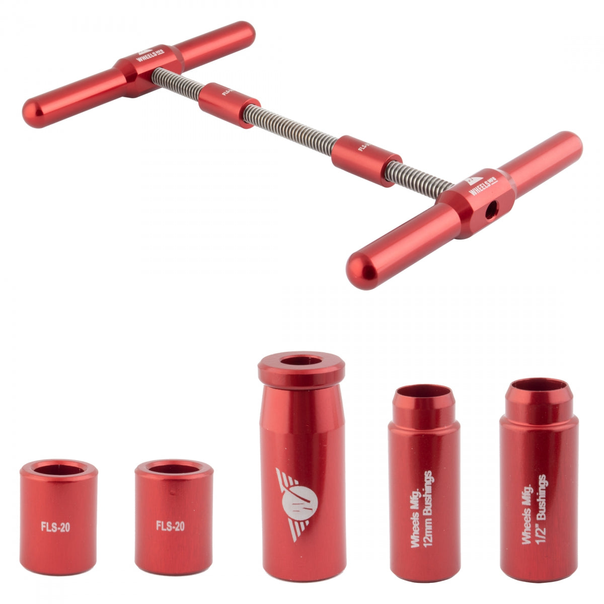 WHEELS MANUFACTURING TOOL BEARING WMFG SHOCK BUSHING PRESS KIT 5pc 12mm & 1/2in RD - WHEELS MANUFACTURING