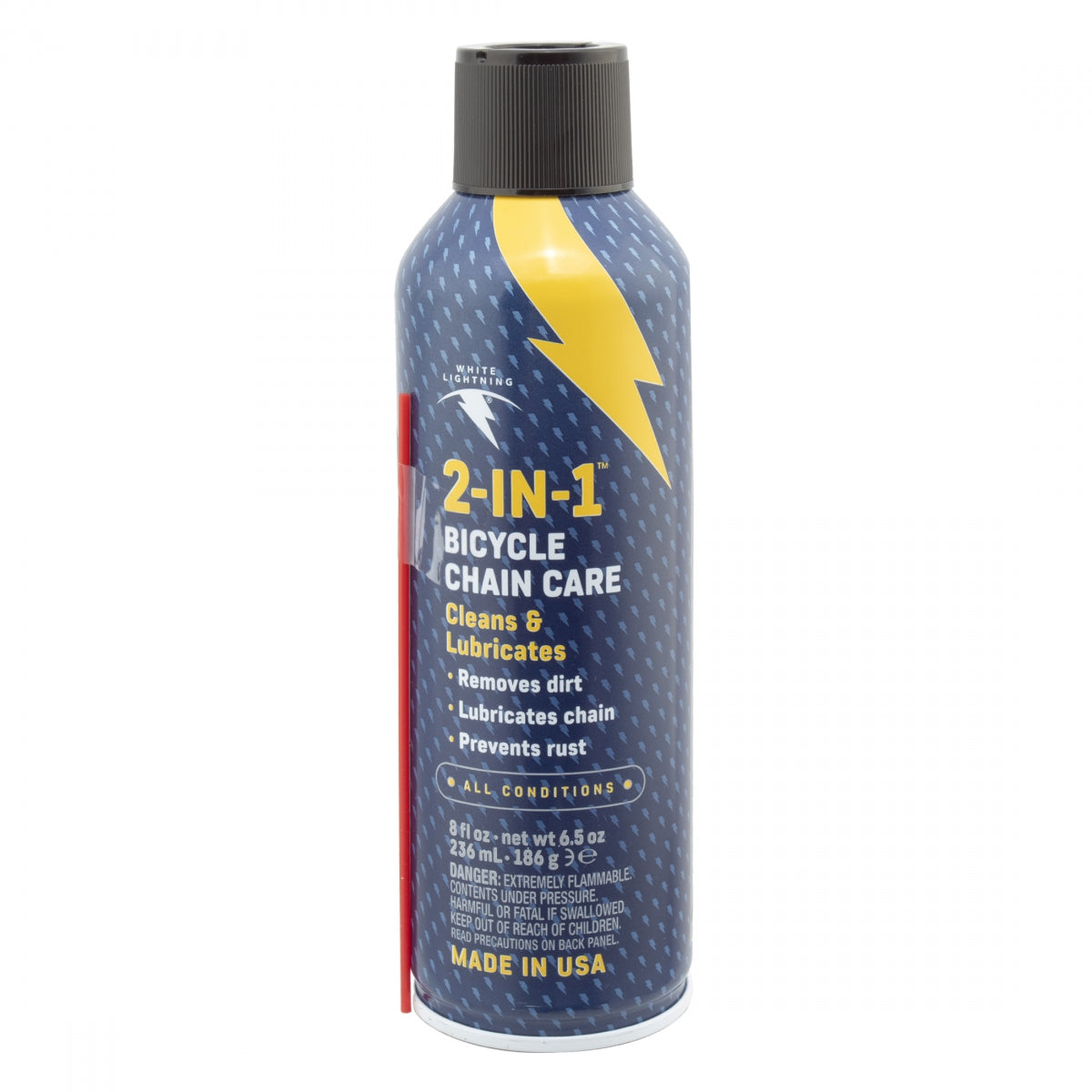 WHITE LIGHTNING CLEANER W-L 2in1 BIKE CHAIN CARE LUBE 8oz AERO 6/CS - WHITE LIGHTNING