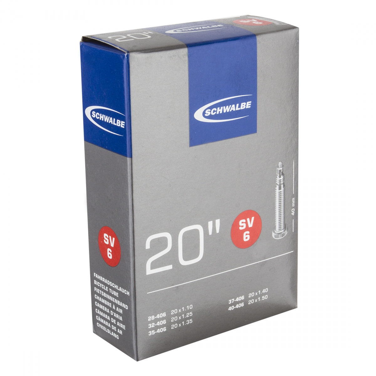 SCHWALBE TUBE SCHWALBE 20 406x28/40 PV 40mm - SCHWALBE