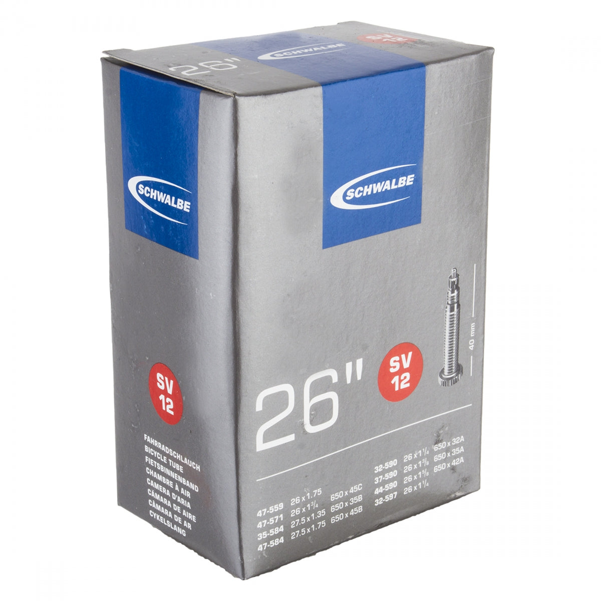 SCHWALBE TUBE SCHWALBE 26 559/597x32/47 PV 40mm - SCHWALBE