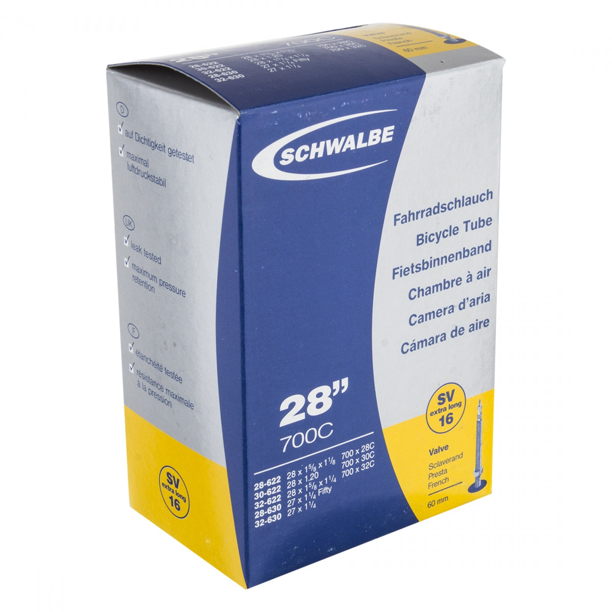 SCHWALBE TUBE SCHWALBE 28 622/630x18/28 PV 60mm - SCHWALBE