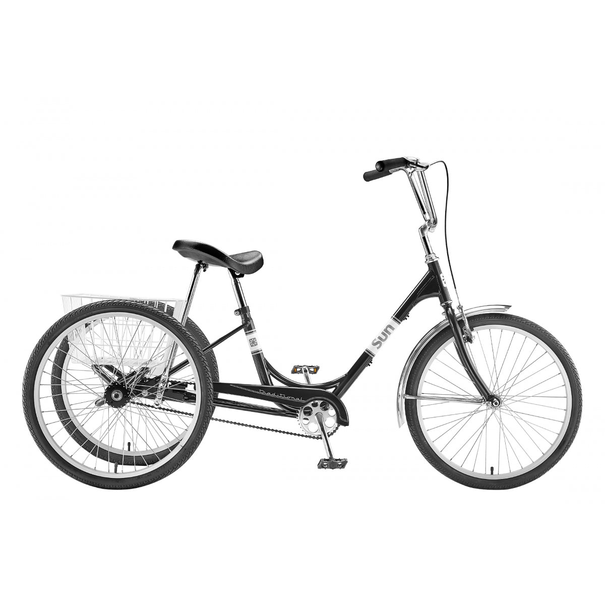 SUN BICYCLES TRIKE SUN ADULT P-BK 24 ALY WHL***W/WHITE BASKET*** (F) - SUN BICYCLES