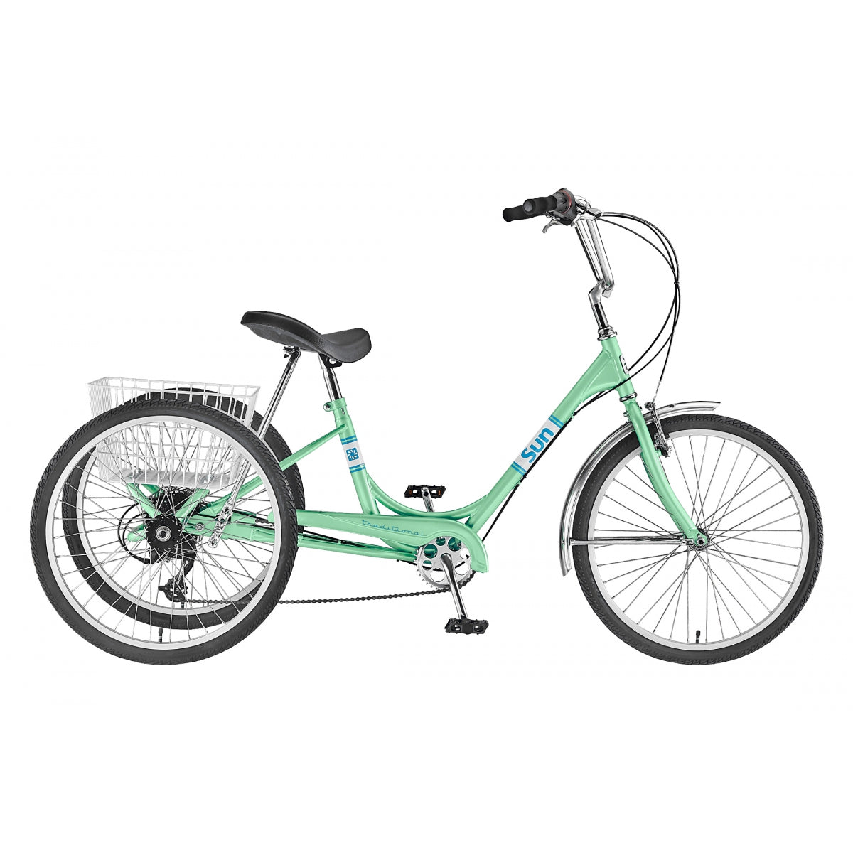 SUN BICYCLES TRIKE SUN ADULT P-MINT 24 7sp ALY WHL w/WH BASKET* (F) - SUN BICYCLES