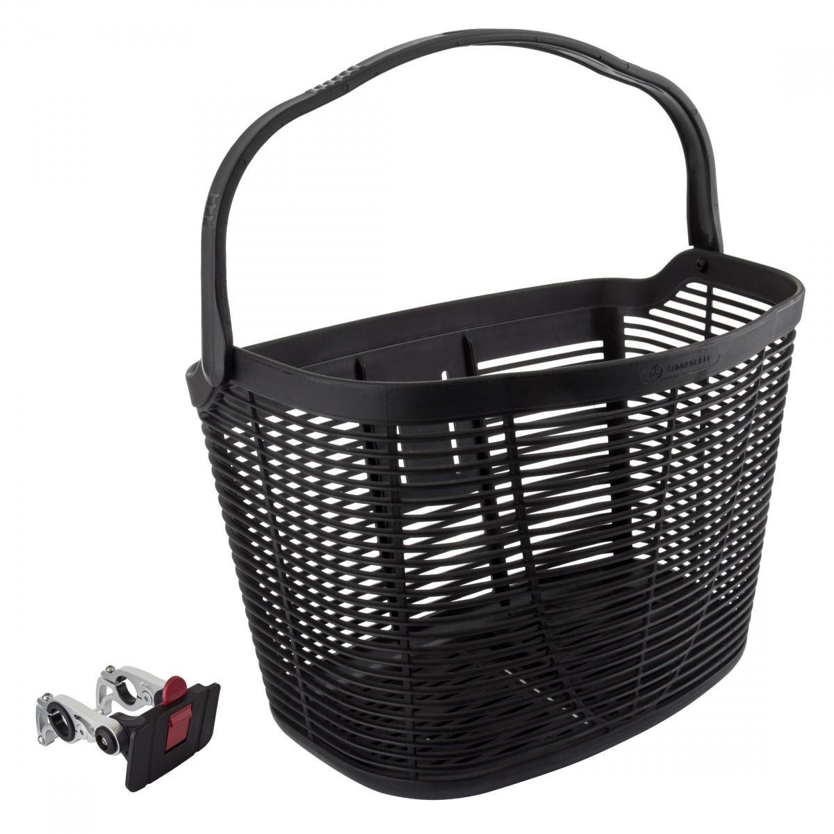 SUNLITE BASKET SUNLT Front MATTY PLASTIC Q/R w/HANDLE BK w/DLX ALY BRACKET 22.2/31.8mm - SUNLITE