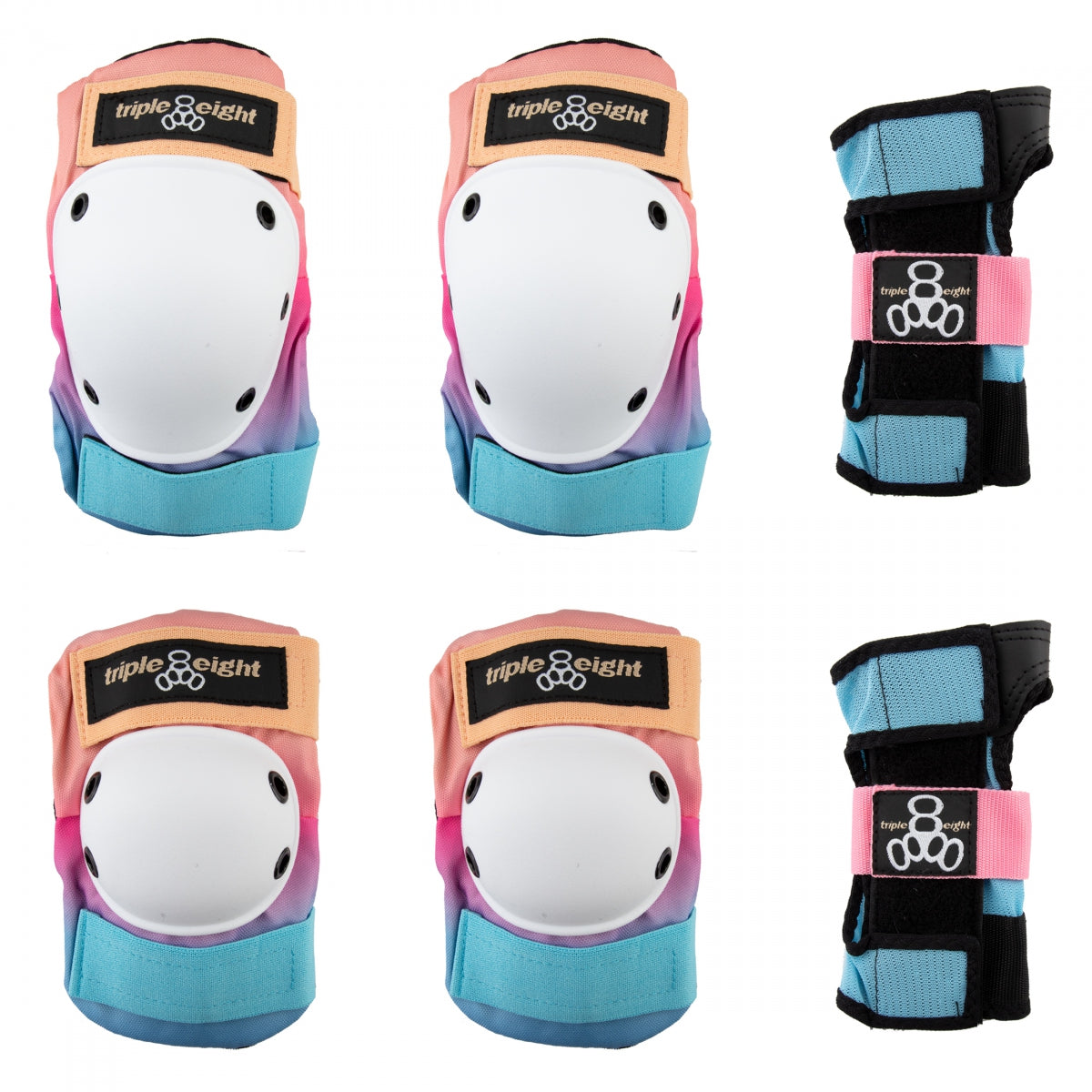 TRIPLE EIGHT PAD SET TRIPLE8 SAVER-3 ELBO/KNE/WRST SM SUNSET FADE - TRIPLE EIGHT