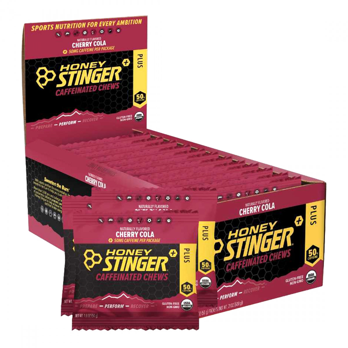HONEY STINGER FOOD HS CHEW CAFFINATED CHERearY COLA Bxof12 - HONEY STINGER