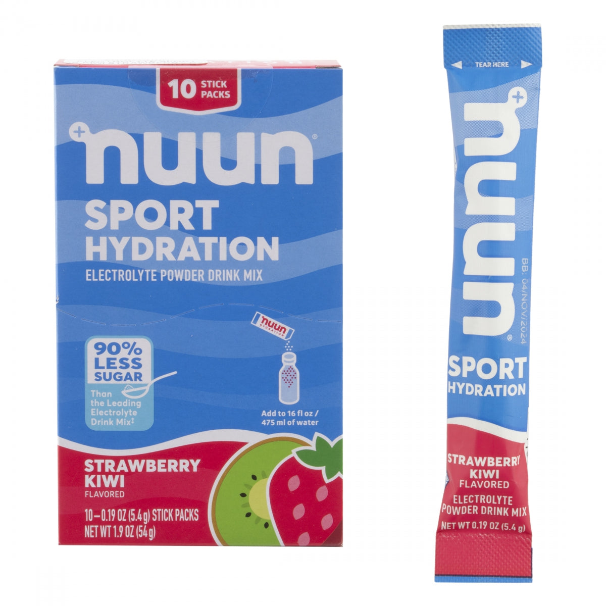 NUUN FOOD NUUN ELECTROLYTE SPORT PWDR KIWI STRAWBERearY BXof10 - NUUN