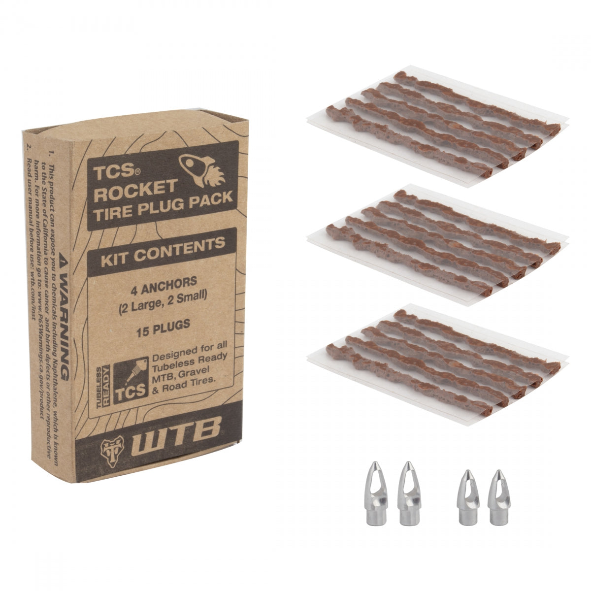 WTB PATCH KIT WTB TCS ROCKET TIRE REFILL PACK 2-LG/2-SM ANCHORS 15-PLUGS - WTB