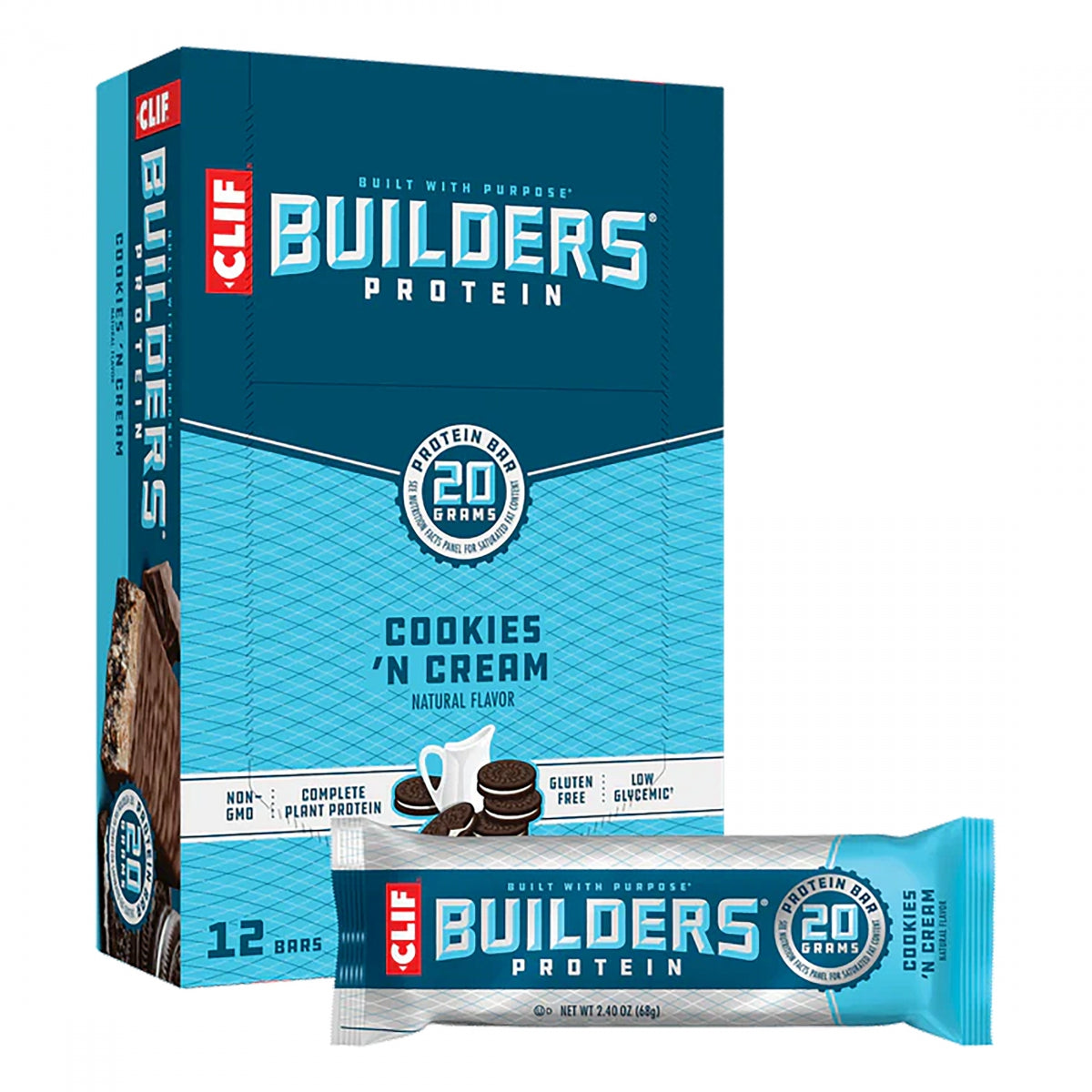 CLIFBAR FOOD CLF BUILDERS BAR COOKIES N CRM BXof12 - CLIFBAR