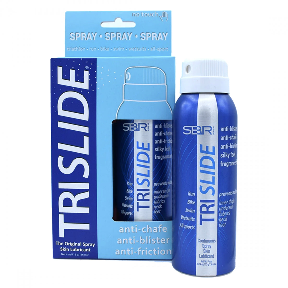 SBR SPORTS SKIN CARE SBR SPORTS TRISLIDE LUBRICANT4oz AEROSOL BOXED - SBR SPORTS