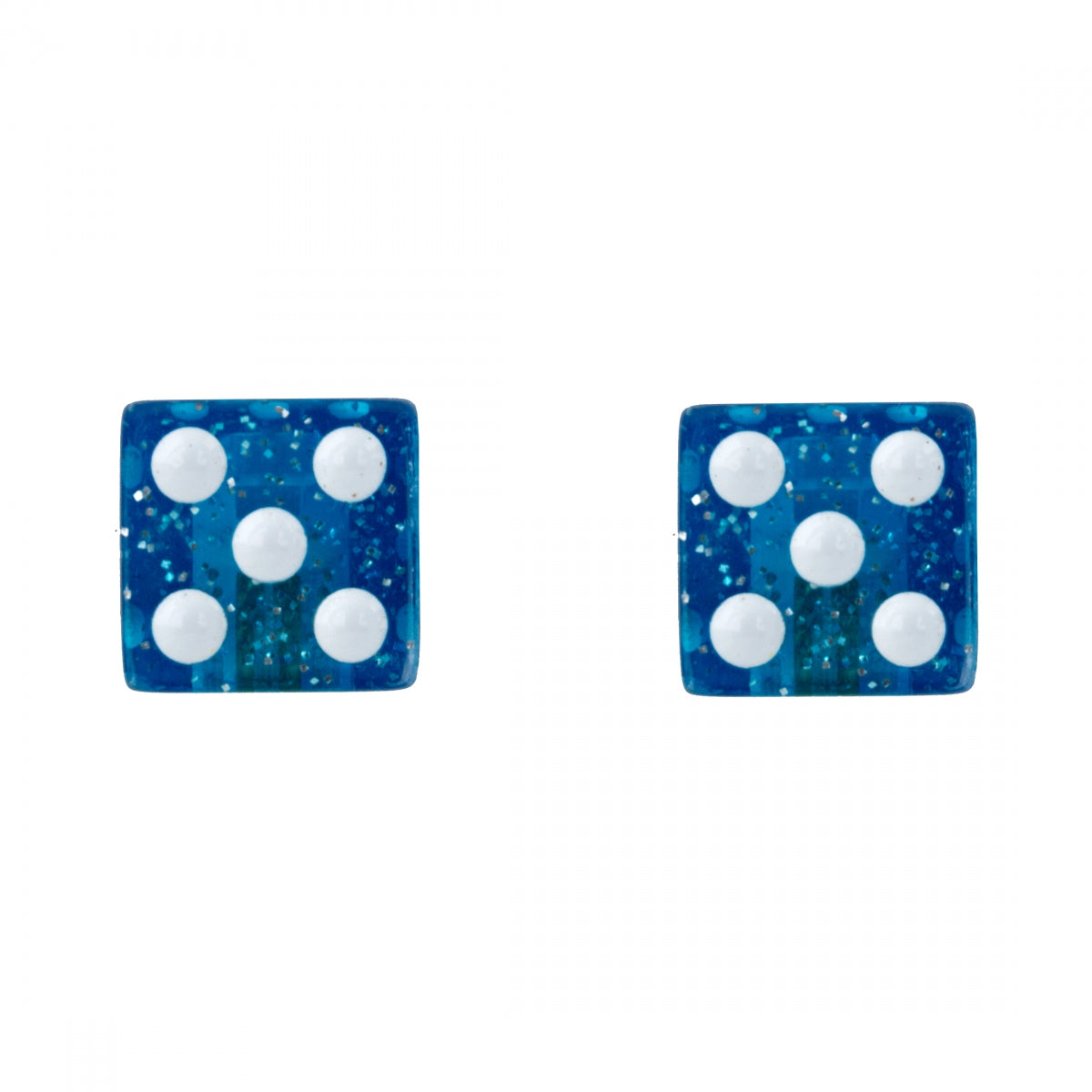 TRIK TOPZ VALVE CAPS TRIKTOPZ DICE-GLITTER BLU 1pr/PK - TRIK TOPZ