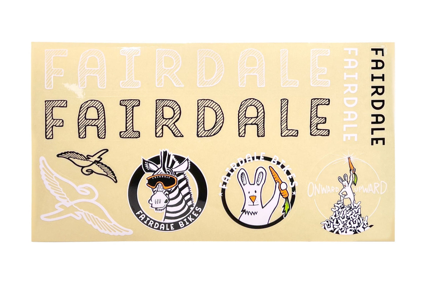 Fairdale Assorted 9pc. Sticker Pack (Black/White with Clear Back) available at 5150bmx.com