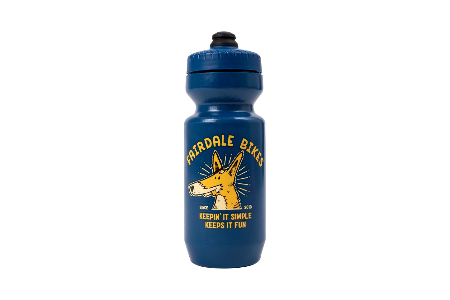 Fairdale Simple Monty Purist Bottle (22oz Navy/Yellow) available at 5150bmx.com
