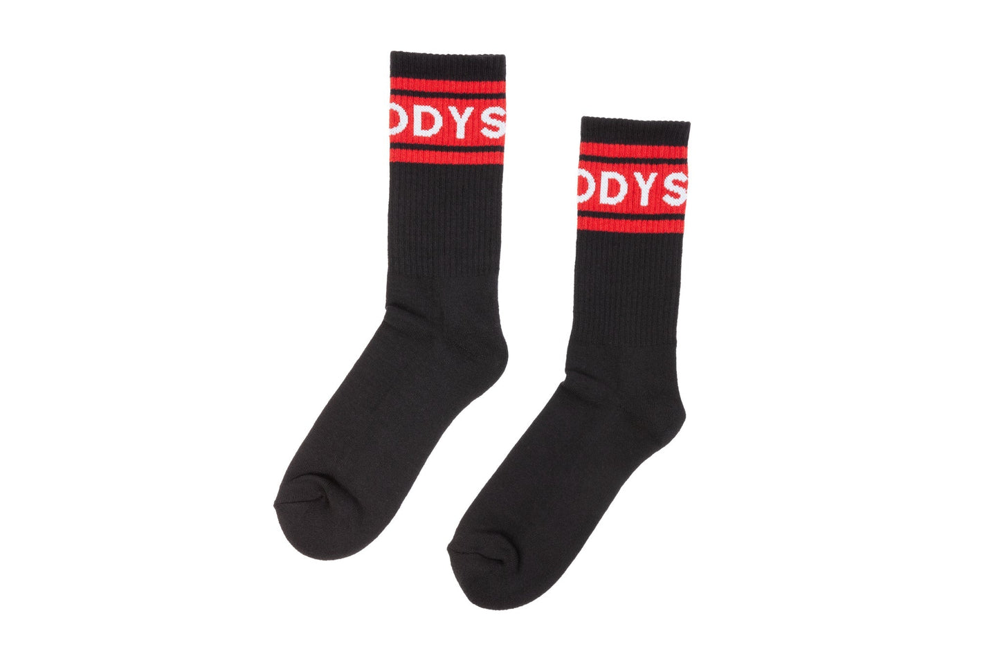 Odyssey Futura Crew Socks (Black/Red Stripes) - Available at 5150bmx.com