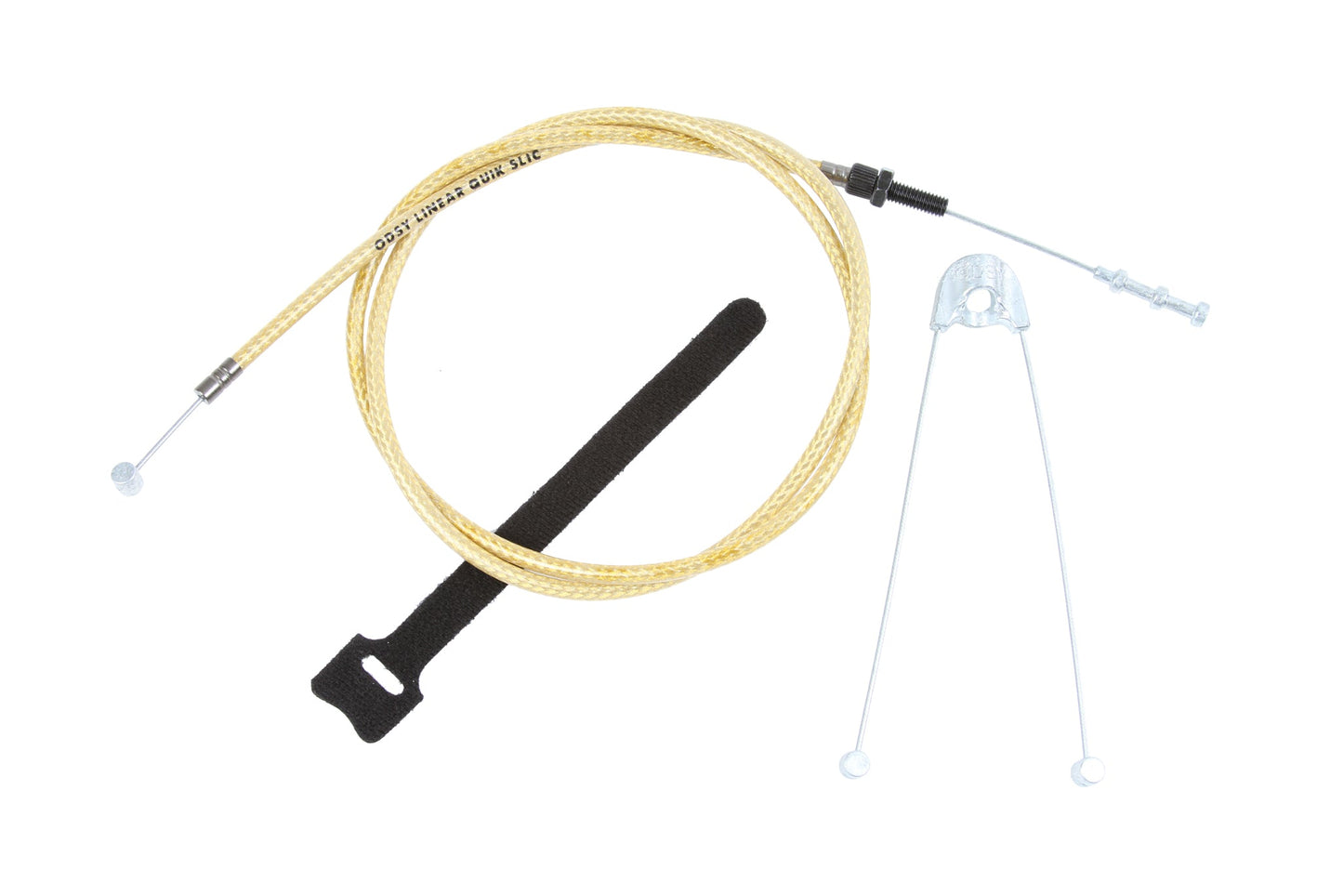 Odyssey Adjustable Linear Quik-Slic Kable® (Gold Mesh Braided) available at 5150bmx.com