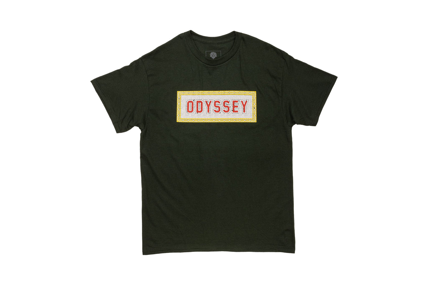 Odyssey Mosaic Tee (Forest w/ White+Red+Yellow Ink) available at 5150bmx.com