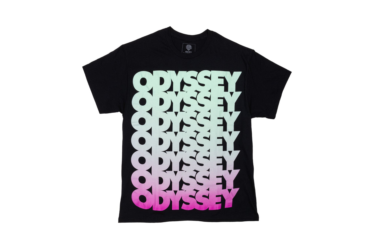 Odyssey Repeater Tee (Black w/ Multicolor Ink) available at 5150bmx.com