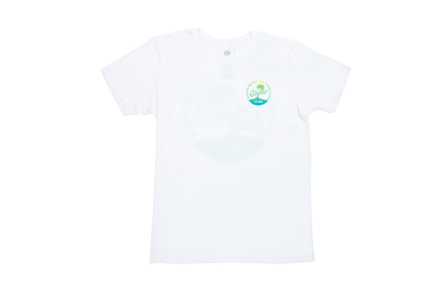 Odyssey Coast Tee (White with Blue/Yellow Fade) available at 5150bmx.com