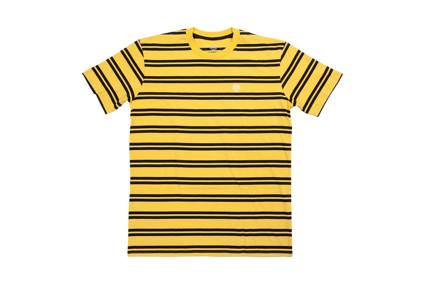 Odyssey Stitched Monogram Striped Tee (Yellow/Black) available at 5150bmx.com