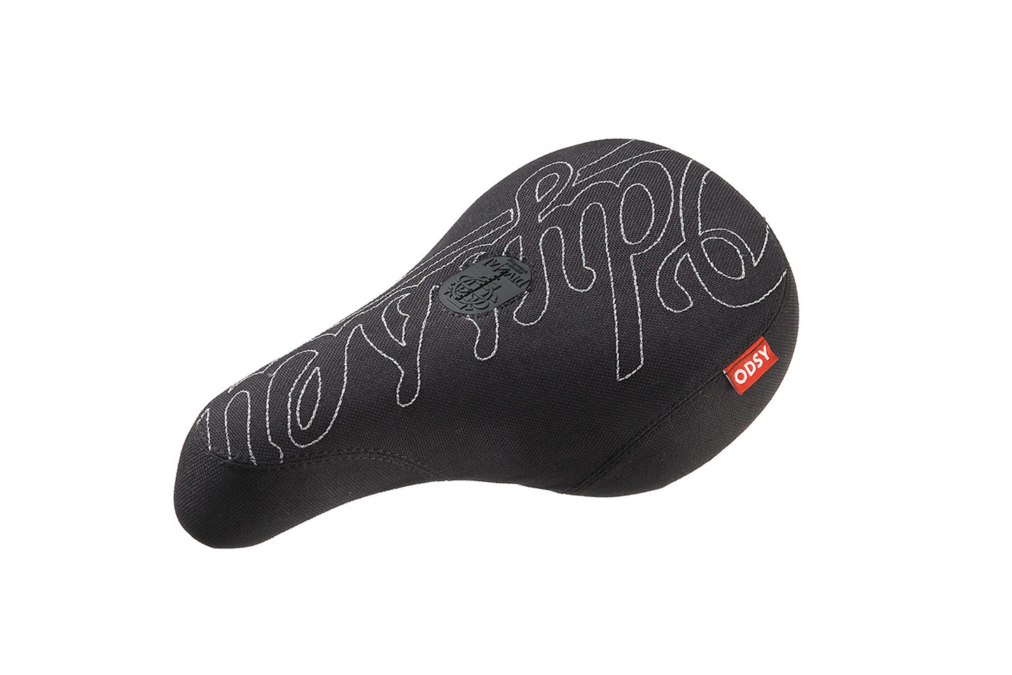 Odyssey Big Stitch Fat Seat (Black w/ Silver Embroidery) - Available at 5150bmx.com