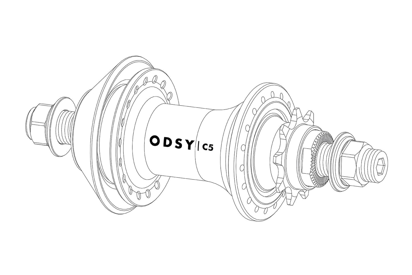 Odyssey C5 Cassette Hub Parts - Available at 5150bmx.com