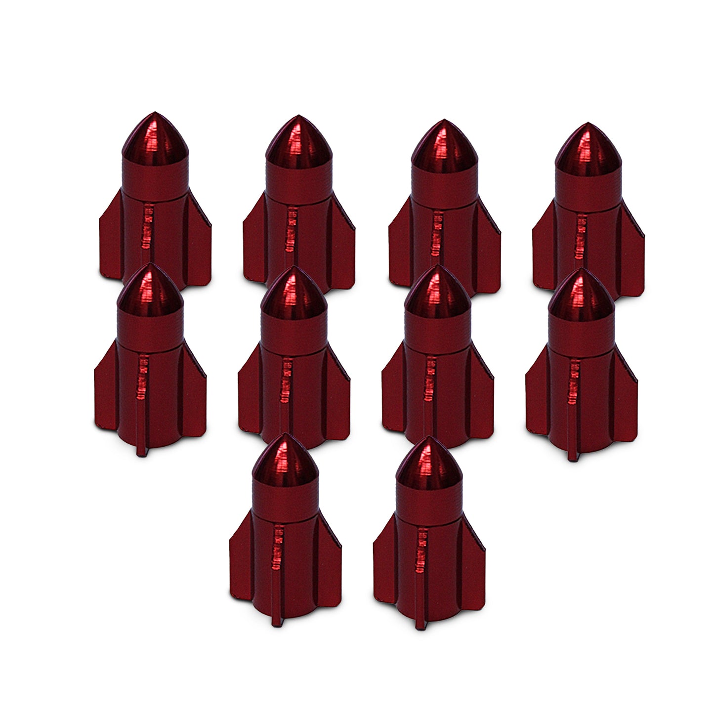 Valve Cap - Rocket Ship - Red available at 5150bmx.com