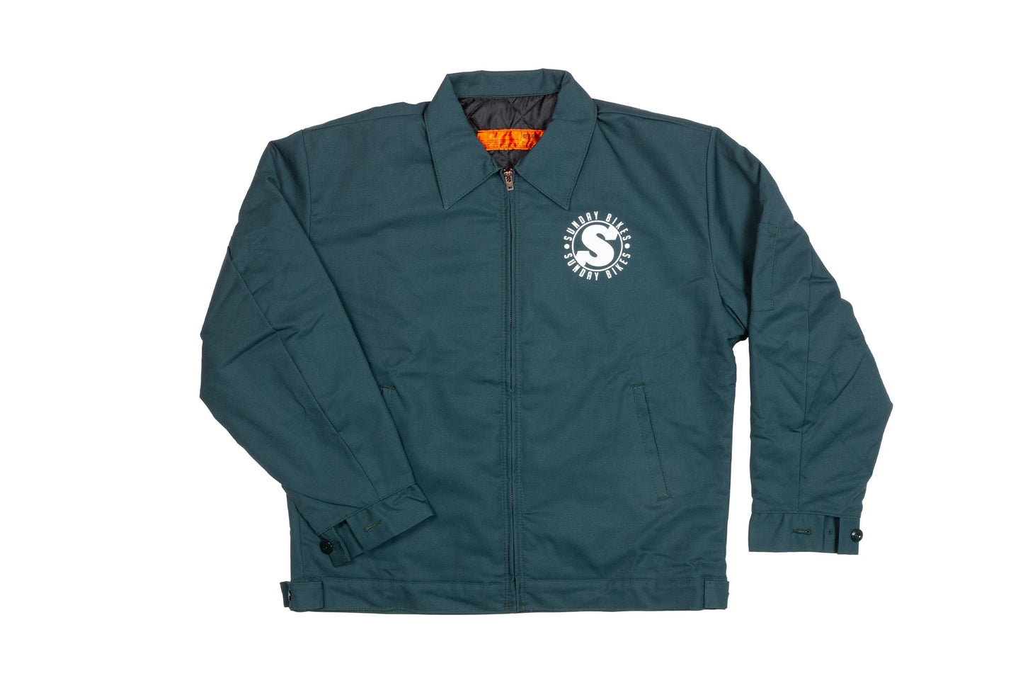Sunday Dwight Chore Jacket (Spruce Green with White Ink) available at 5150bmx.com