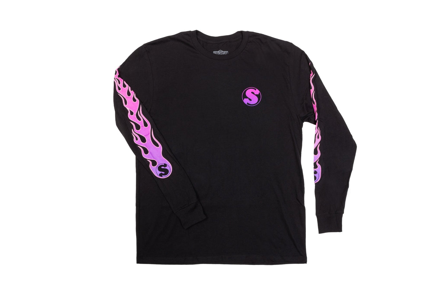 Sunday Flame Long Sleeve (Black with Purple Fade Ink) available at 5150bmx.com