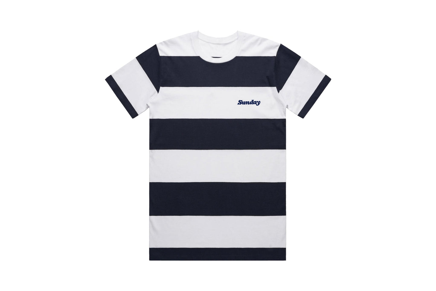 Sunday Stitched Classy Game Tee (Navy/White with Black Stitch) available at 5150bmx.com