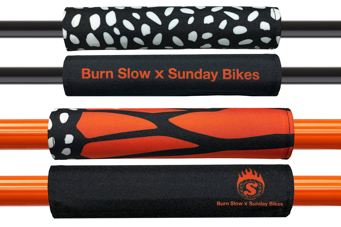 Sunday x Burn Slow Reversible Bar Pad Set (Monarch/Branded) available at 5150bmx.com