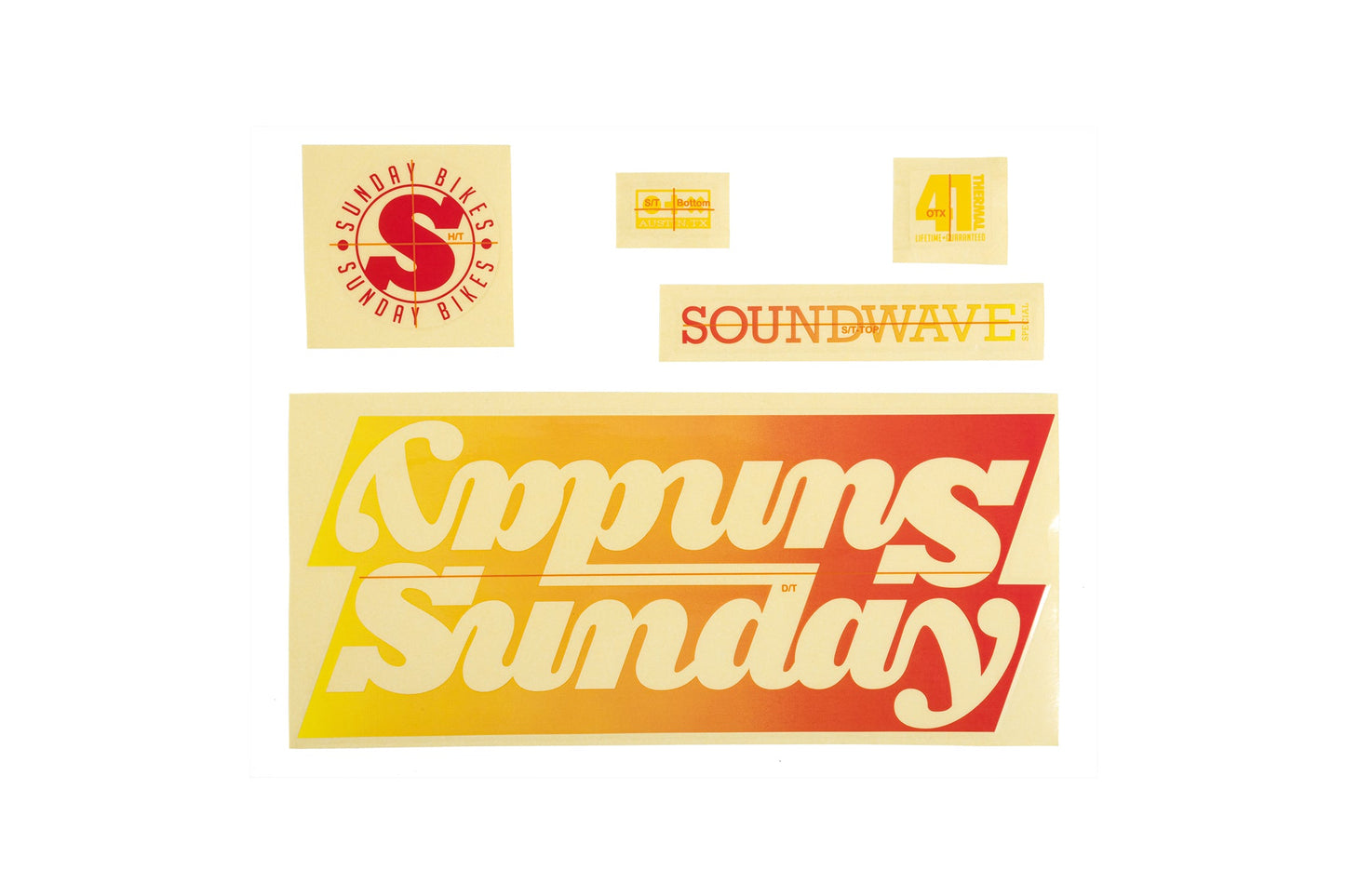 Sunday Soundwave Frame Sticker Kit (Sunset Fade) available at 5150bmx.com