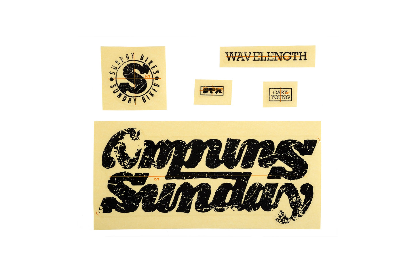 Sunday Wavelength Frame Sticker Kit (Matte Black) available at 5150bmx.com
