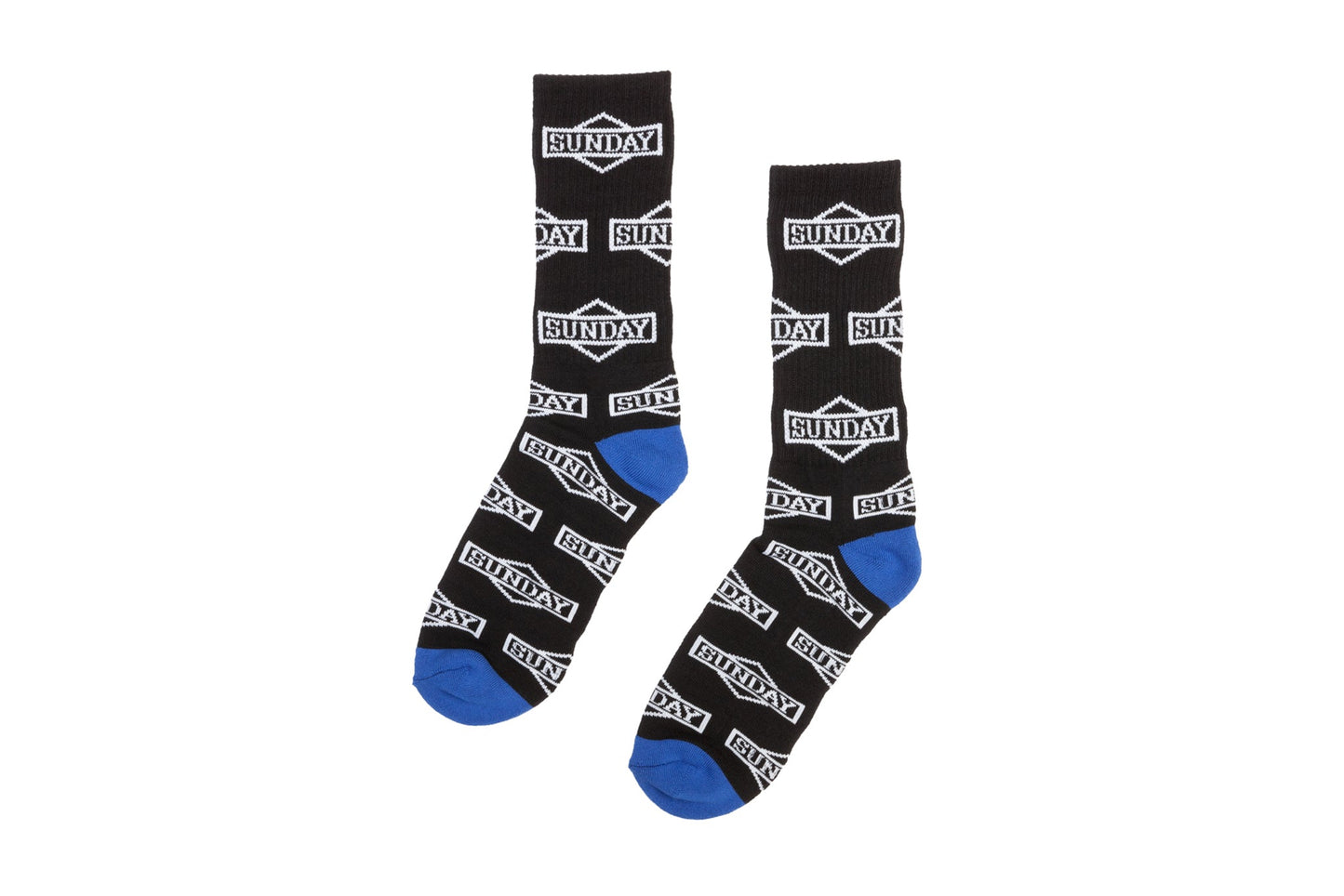 Sunday Cornerstone All-Over Crew Socks (Black/White) available at 5150bmx.com