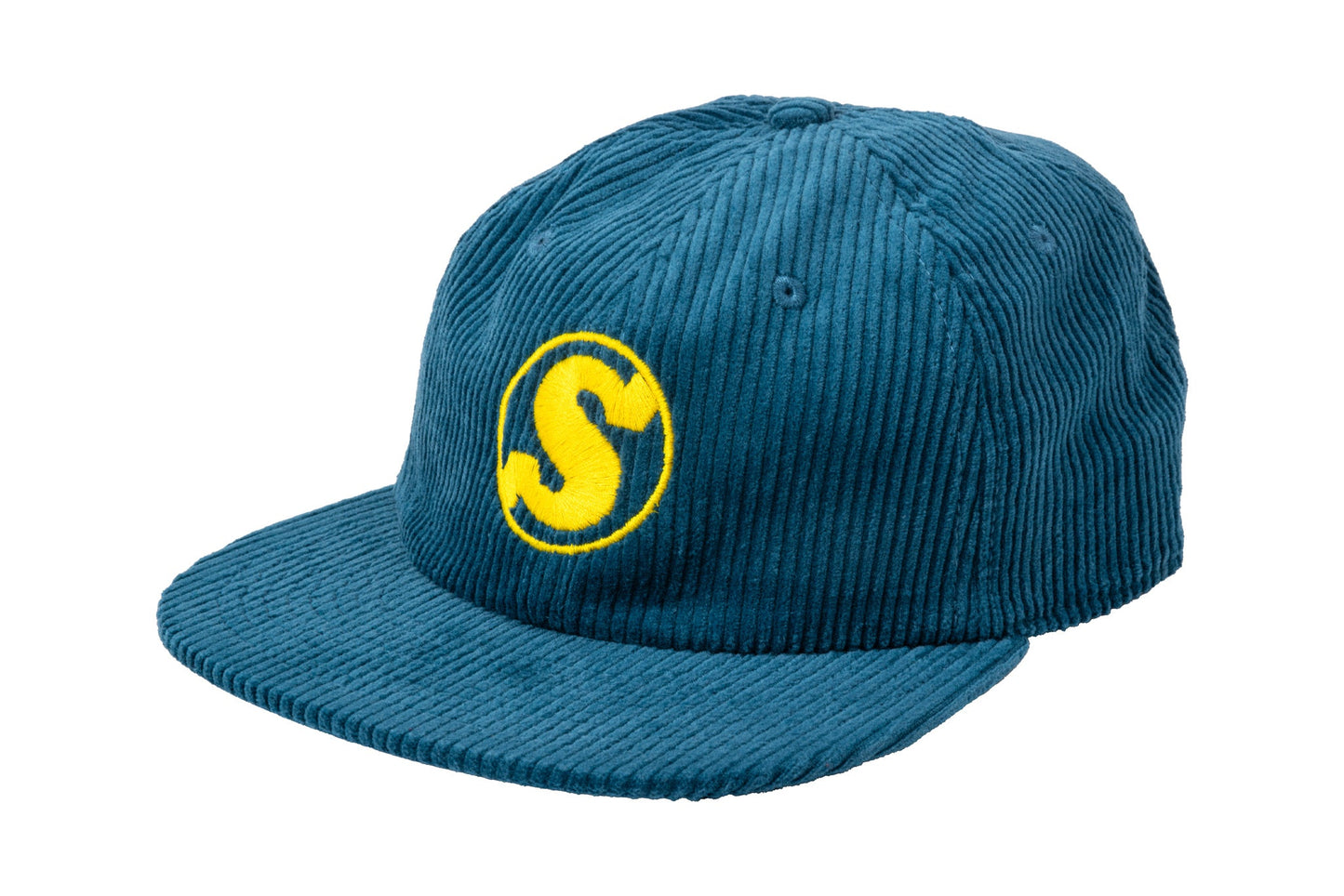 Sunday Badge Corduroy Hat (Atlantic Green with Yellow Embroidery) available at 5150bmx.com