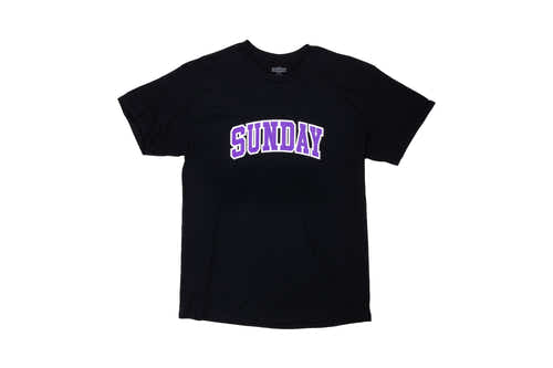 Sunday Blockhead Tee (Black w/ Purple+White Ink) available at 5150bmx.com