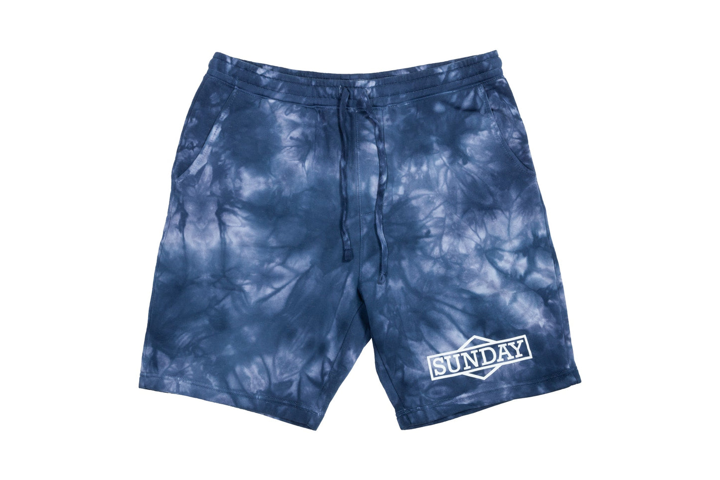 Sunday Cornerstone Sweat Shorts (Tie-Dye Navy) available at 5150bmx.com
