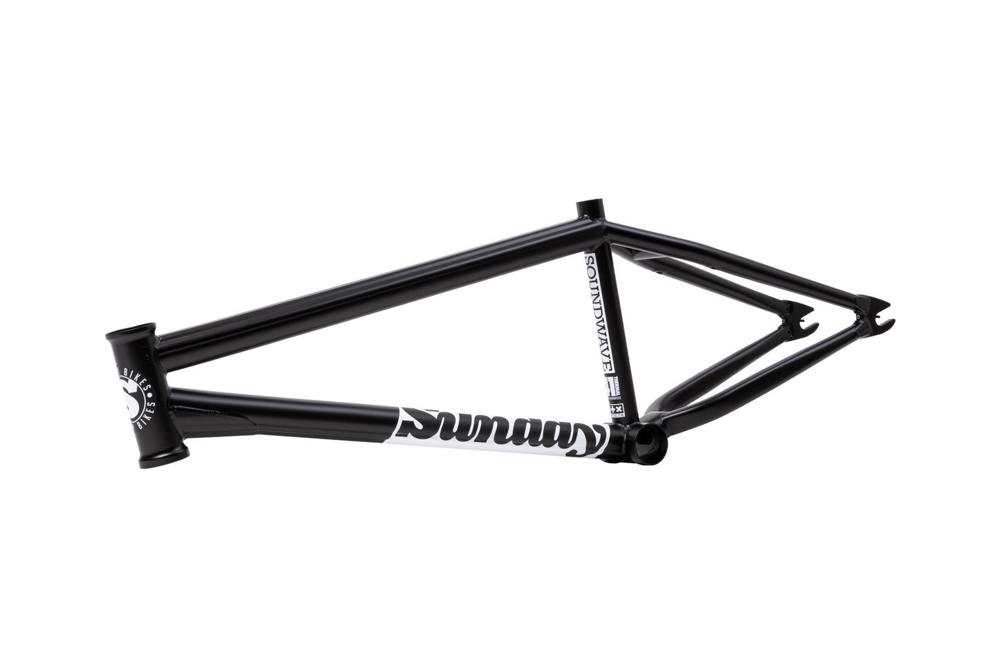 Sunday Soundwave v3 Frame (Matte Black with White Stickers) - Available at 5150bmx.com