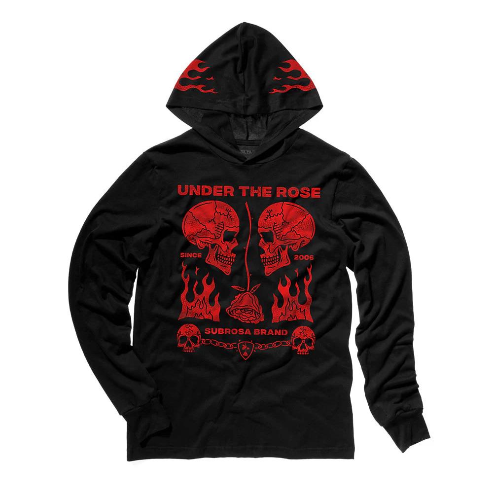 Subrosa Rose Malone Hooded Long Sleeve Shirt - Black available at 5150bmx.com