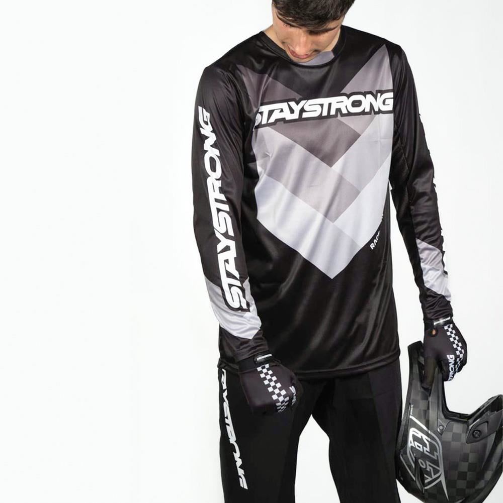 Stay Strong Chevron Race Jersey - Black available at 5150bmx.com