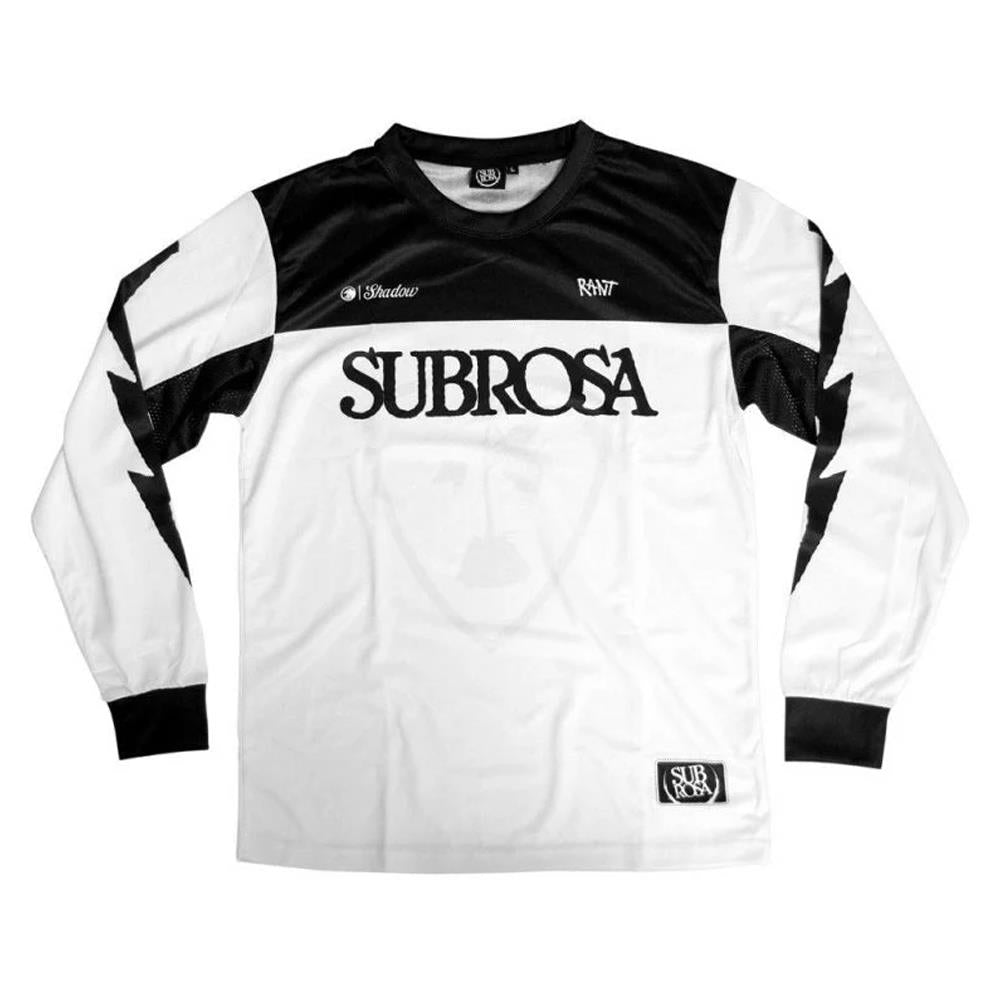 Subrosa Race Jersey Long Sleeve T-shirt - White and Black available at 5150bmx.com