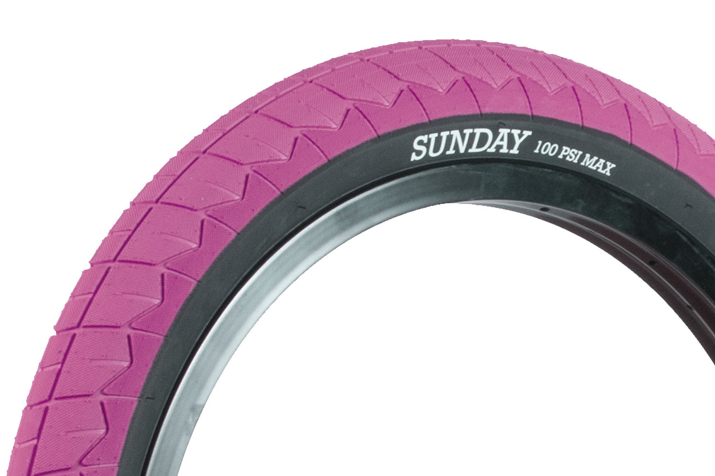 Sunday Current v2 20" Tire (Pink/Black) available at 5150bmx.com