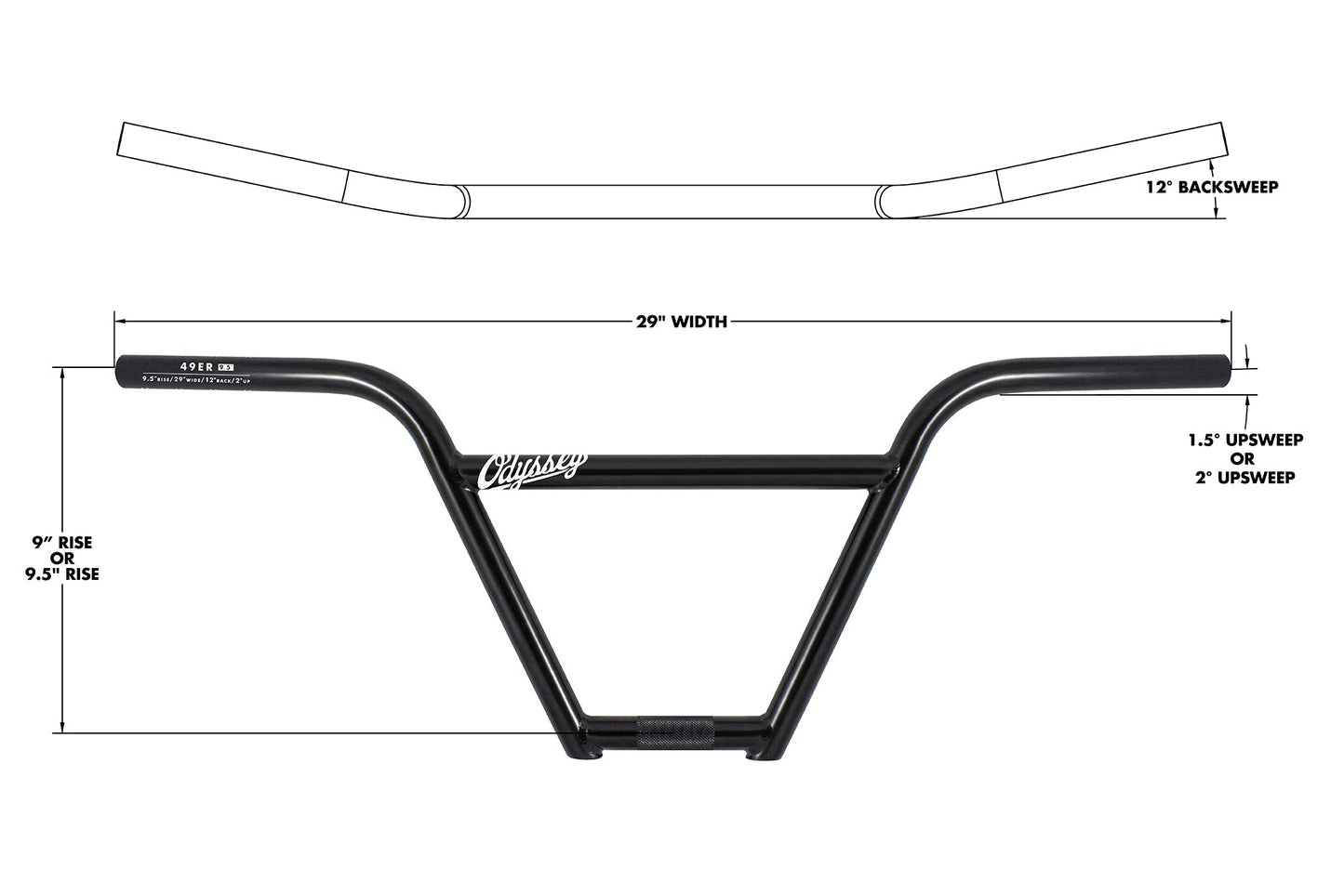 Odyssey 49er 9" Bar (Rustproof Black)