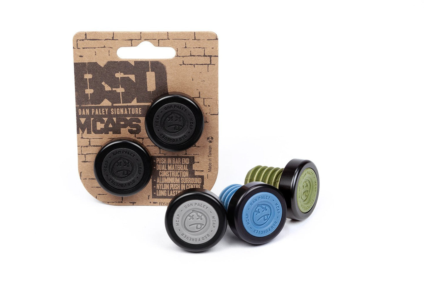 BSD M-Cap Bar Ends (Steel Blue)