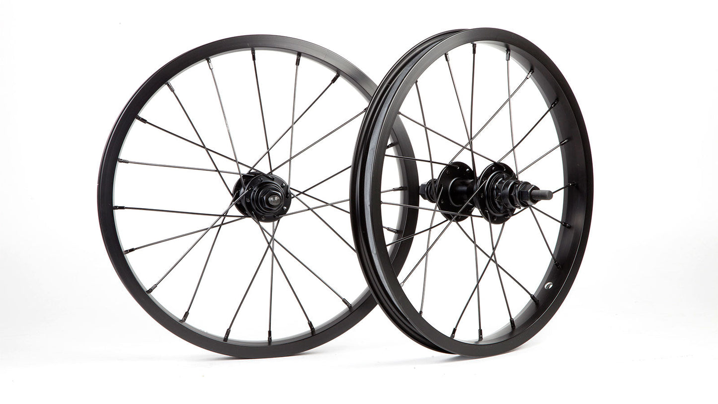 4" OEM WHEELSET 6 HOLE SINGLE WALL, 3/8" SEALED FRONT 3/8" SEALED CASSETTE 9T REAR ALL BLACK - 5050 Bike & Skate
