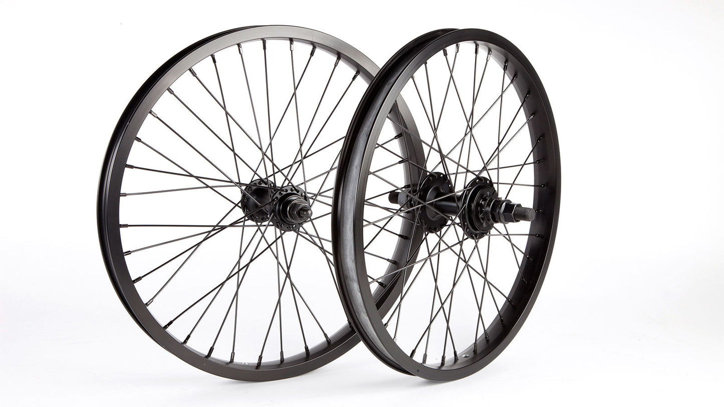6" OEM WHEELSET 20 HOLE SINGLE WALL, 3/8 LOOSE FRONT 3/8 SEALED CASSETTE 9T REAR ALL BLACK - 5050 Bike & Skate