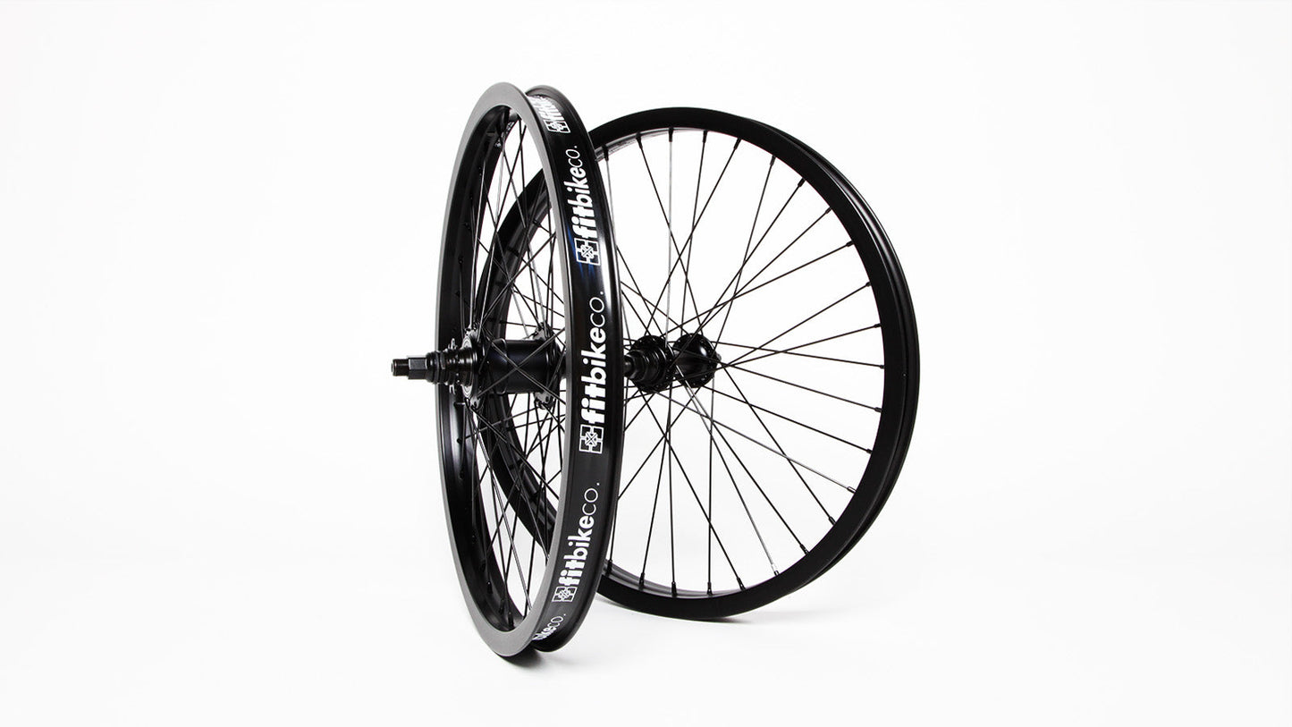 8" FIT FREECOASTER WHEELSET 36 HOLE 3/8" SEALED FRONT, 4MM SEALED REAR FREECOASTER 9T RHD ALL BLACK - 5050 Bike & Skate