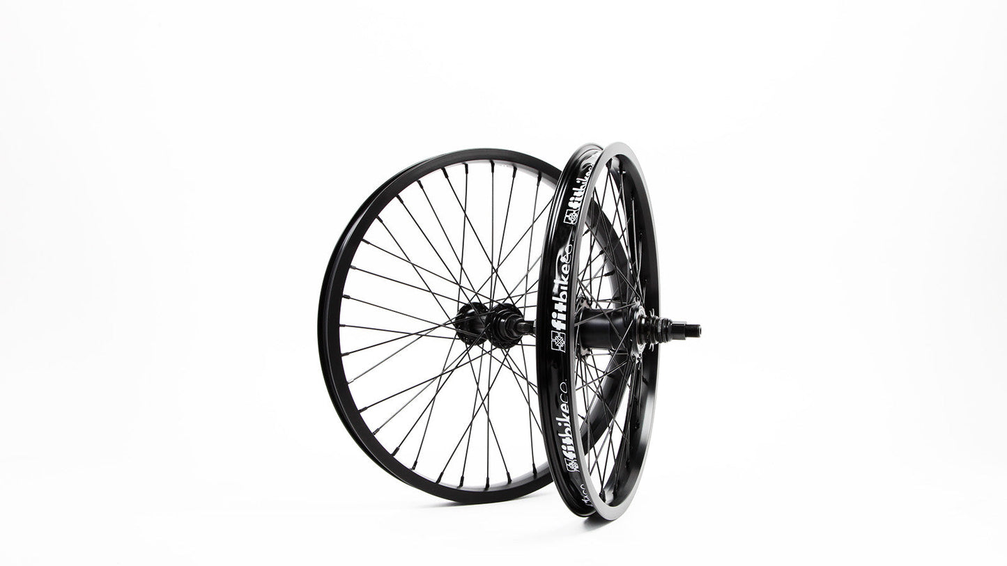 8" OEM WHEELSET 36 HOLE 3/8" LOOSE FRONT, 4MM SEALED REAR CASSETTE 9T ALL BLACK - 5050 Bike & Skate