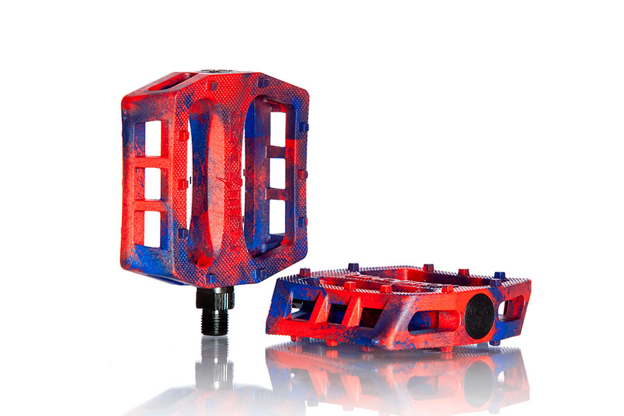 demolition pedals Demolition Nylon Trooper Pedals Red With Blue Marble