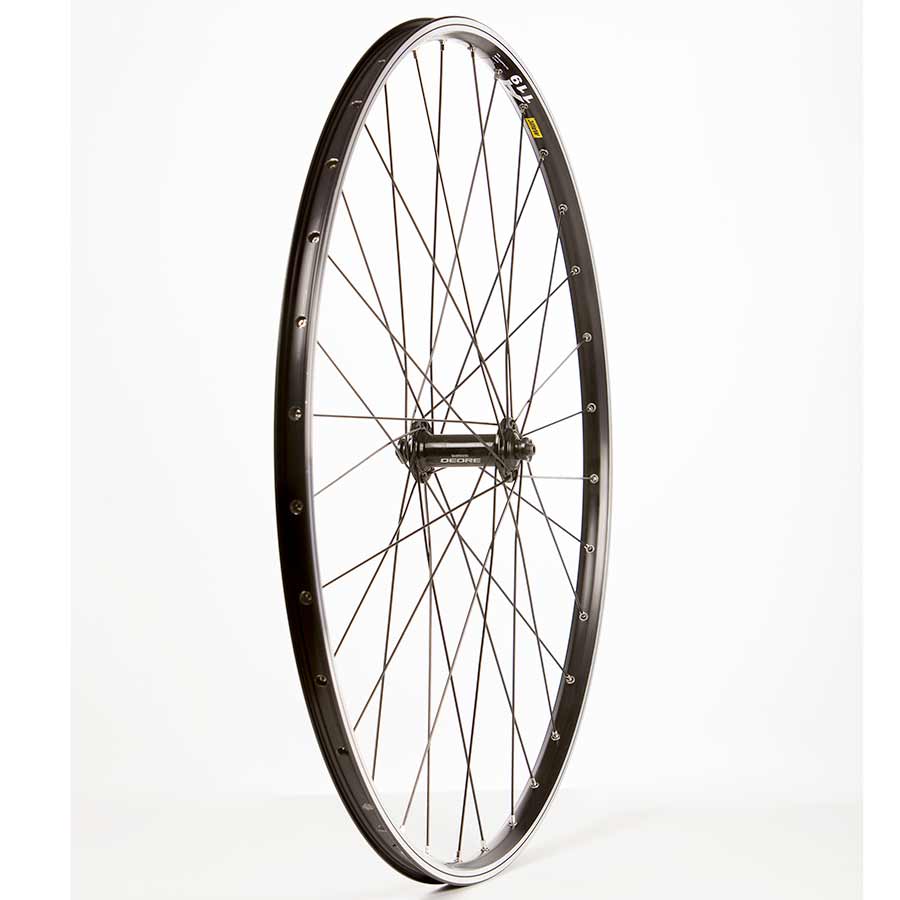 Black / Shimano HB-T610 Black, Front 700C Wheel, 32 Sapim Leader Black Spokes, QR, 100mm