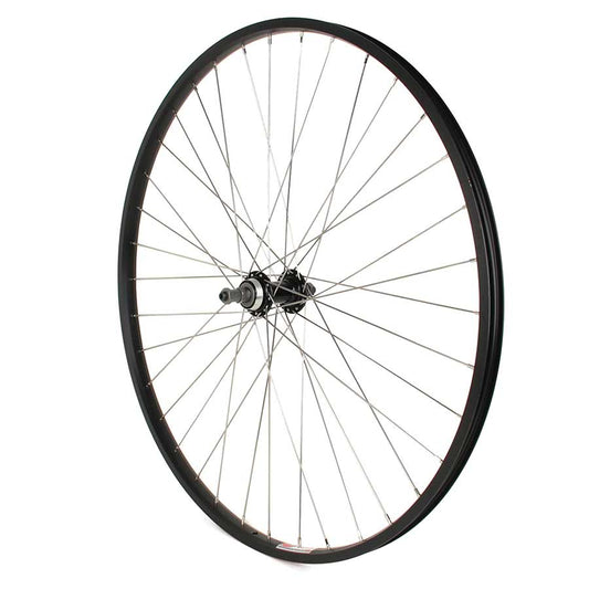 Sta-Tru, 700X35 Rear 6-8spd S-Spoke Blk ST735 32h Rim w/Stainless Spok KT Alloy ATB 135mm O.L.D. Sil